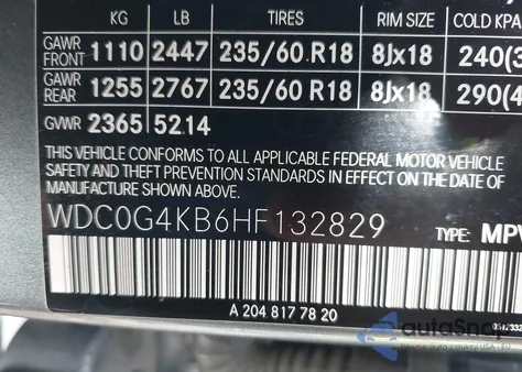 2017 Mercedes-Benz Glc 300 4Matic z USA, uszkodzony, nr VIN WDC0G4KB6HF132829